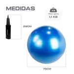 Bola Suíça Gym Ball 75cm Anti Estouro Envolst - Azul