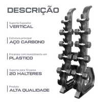 Suporte Expositor Vertical para 10 Pares de Dumbbells Envolst