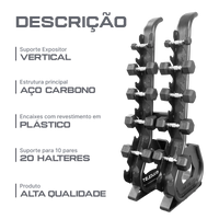 Suporte Expositor Vertical para 10 Pares de Dumbbells Envolst