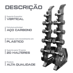 Suporte Expositor Vertical para 10 Pares de Dumbbells Envolst