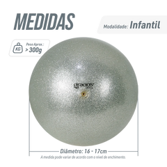 Bola Ginástica Rítmica Oficial 300g Glitter Gracios - Roxo