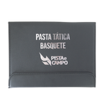 Prancheta tática magnética com caneta para treinamento de basquete Pista e Campo - Modelo pasta preta