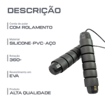 Corda de pular com rolamento 4mm 2,65m Envolst - Preto