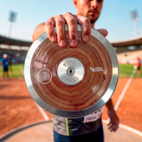 Disco de atletismo de aço e madeira 1,75kg Pista e Campo
