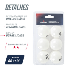 Bolinha de tênis de mesa 2 estrelas Jintai - cnj com 6 und