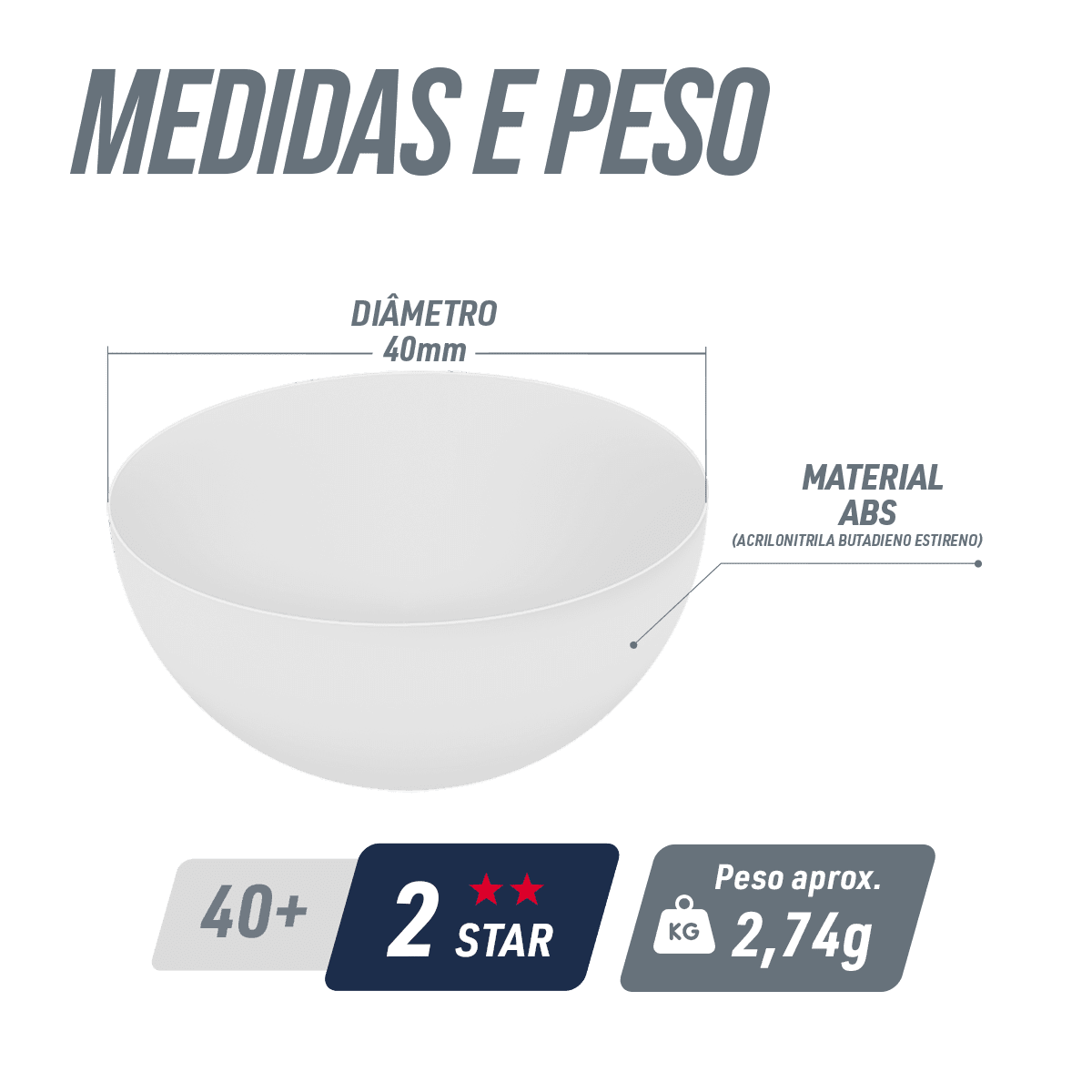 Bolinha de tênis de mesa 2 estrelas Jintai - cnj com 6 und