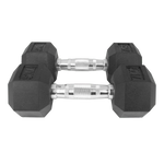 Kit Halteres Sextavados Emborrachados Pegada Cromada Envolst - Pares 1 a 10Kg