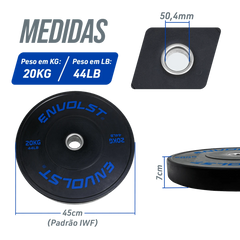 Kit 100kg Anilhas Olímpicas Bumpers Padrão IWF Envolst