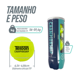 Bolas de Tênis Teloon Championship ITF tubo com 3 un.