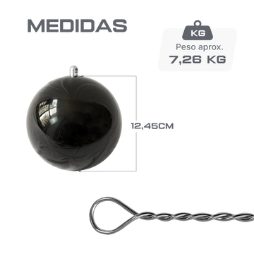 Martelo de atletismo 7,26 kg 124,5mm IAAF com cabo e empunhadura Vinex