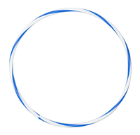 Arco de ginástica rítmica bambolê em espiral 90cm de diâmetro Gracios - Azul e Branco