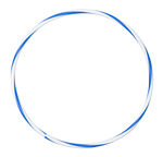 Arco de ginástica rítmica bambolê em espiral 90cm de diâmetro Gracios - Azul e Branco