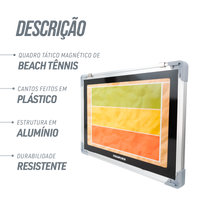 Quadro tático magnético de alumínio com acessórios 45x30 Pista e Campo - Esportes de Areia