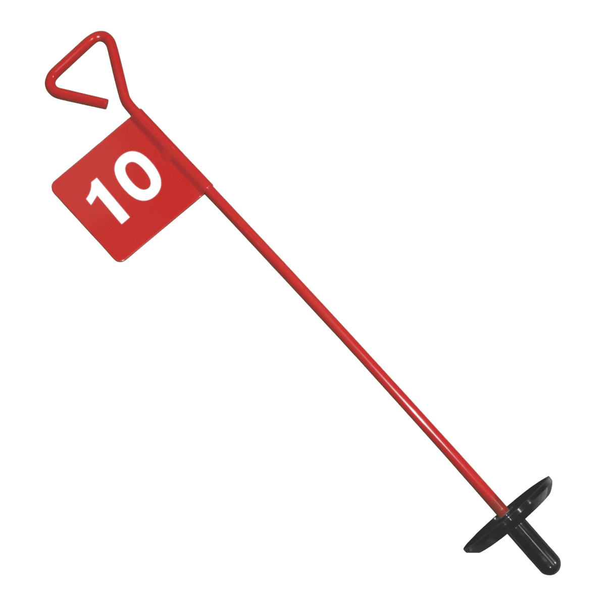 Bandeirolas numeradas de alumínio para minigolfe com prato para a bola (buraco) Pista e Campo - cnj com 9 und (1-9)