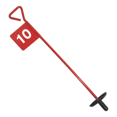 Bandeirolas numeradas de alumínio para minigolfe com prato para a bola (buraco) Pista e Campo - cnj com 9 und (1-9)