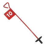 Bandeirolas numeradas de alumínio para minigolfe com prato para a bola (buraco) Pista e Campo - cnj com 9 und (1-9)