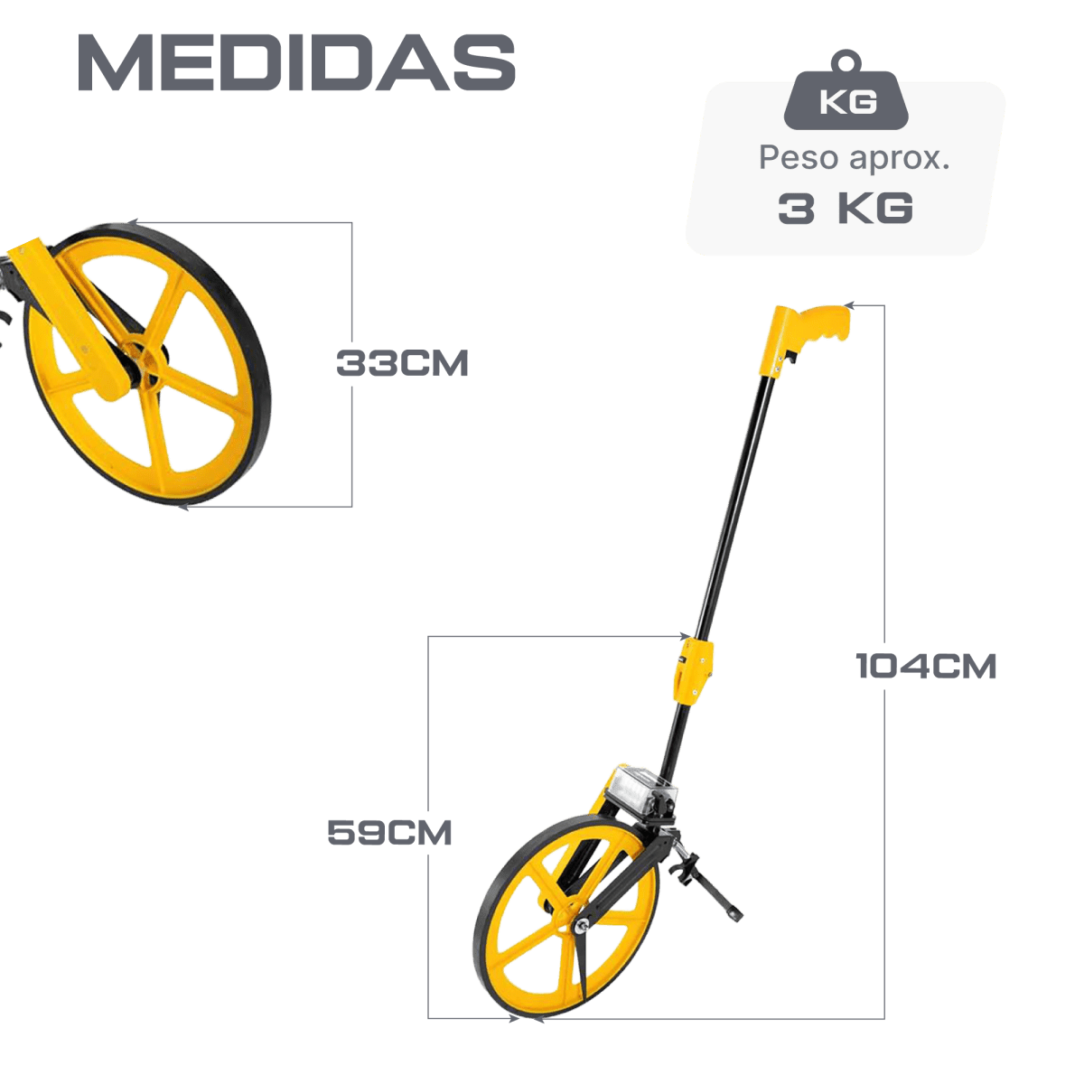 Medidor de distâncias profissional com roda Vonder