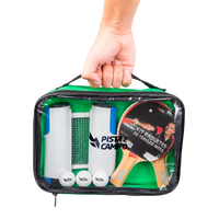 Kit ping pong tênis de mesa com raquetes, bolinha, bolsa e rede retrátil Pista e Campo