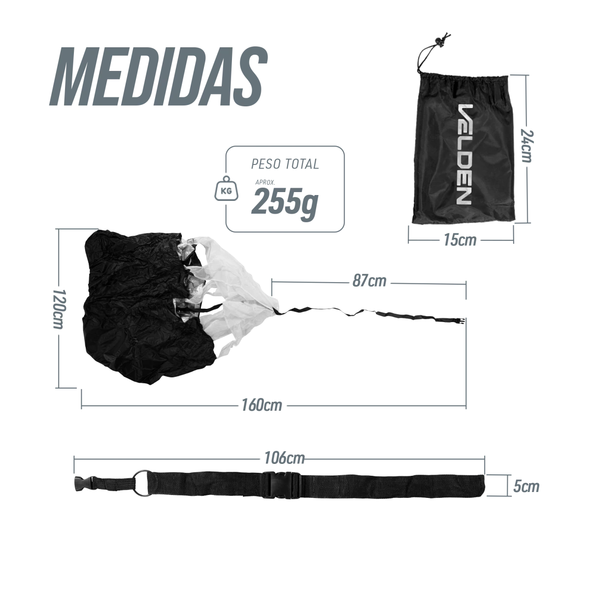 Paraquedas de treinamento 1,20m Velden