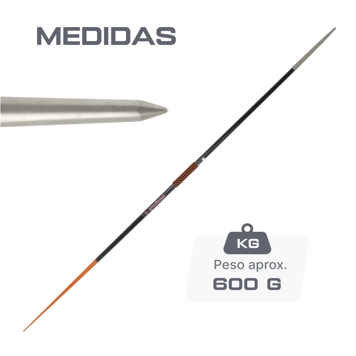 Dardo de atletismo de fibra de carbono 600g WA-IAAF Sportland