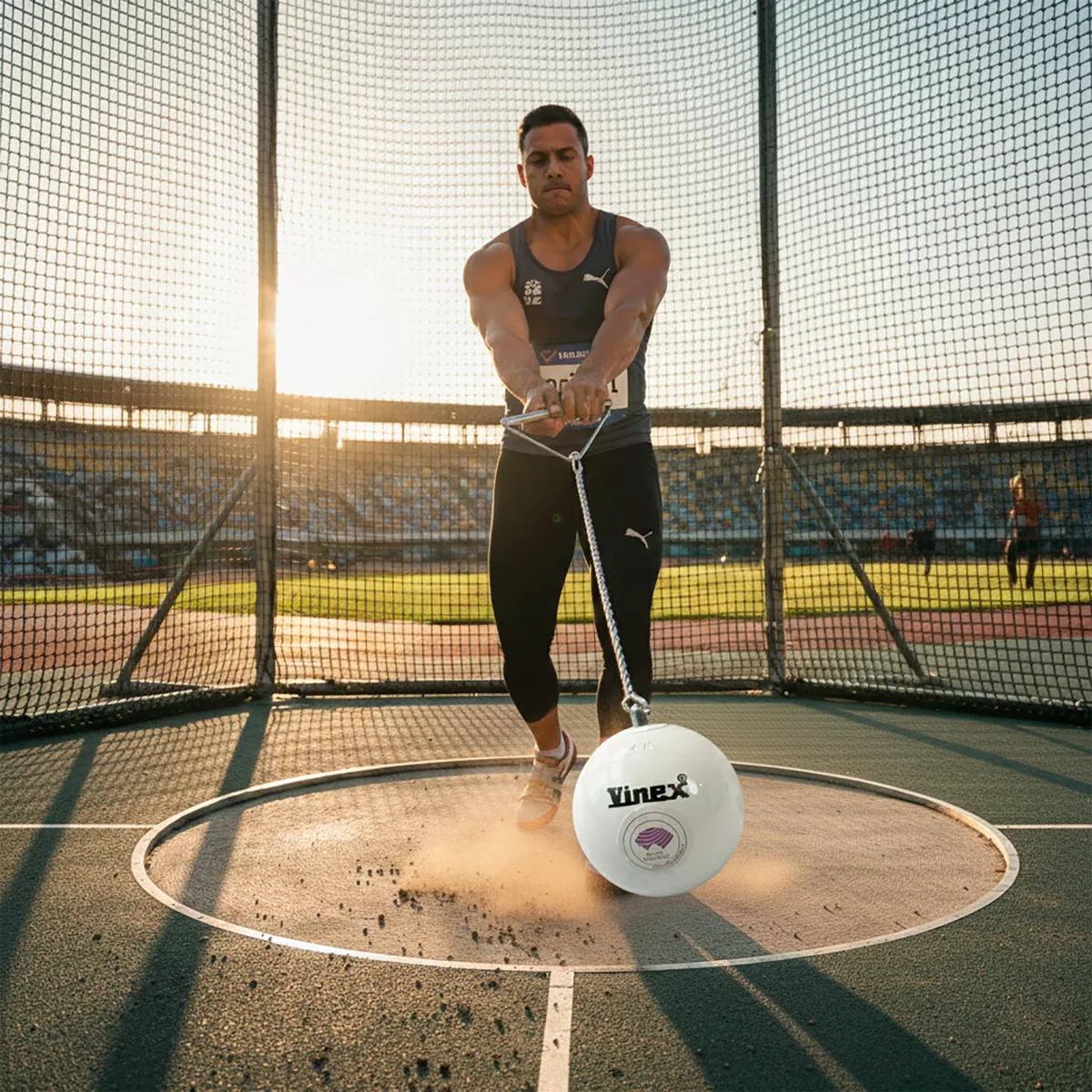 Martelo de aço 4kg 102mm IAAF Vinex - com cabo e empunhadura
