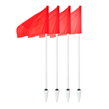 Bandeirola de escanteio oficial de futebol de campo reclinável premium Pista e Campo - cnj com 4 und