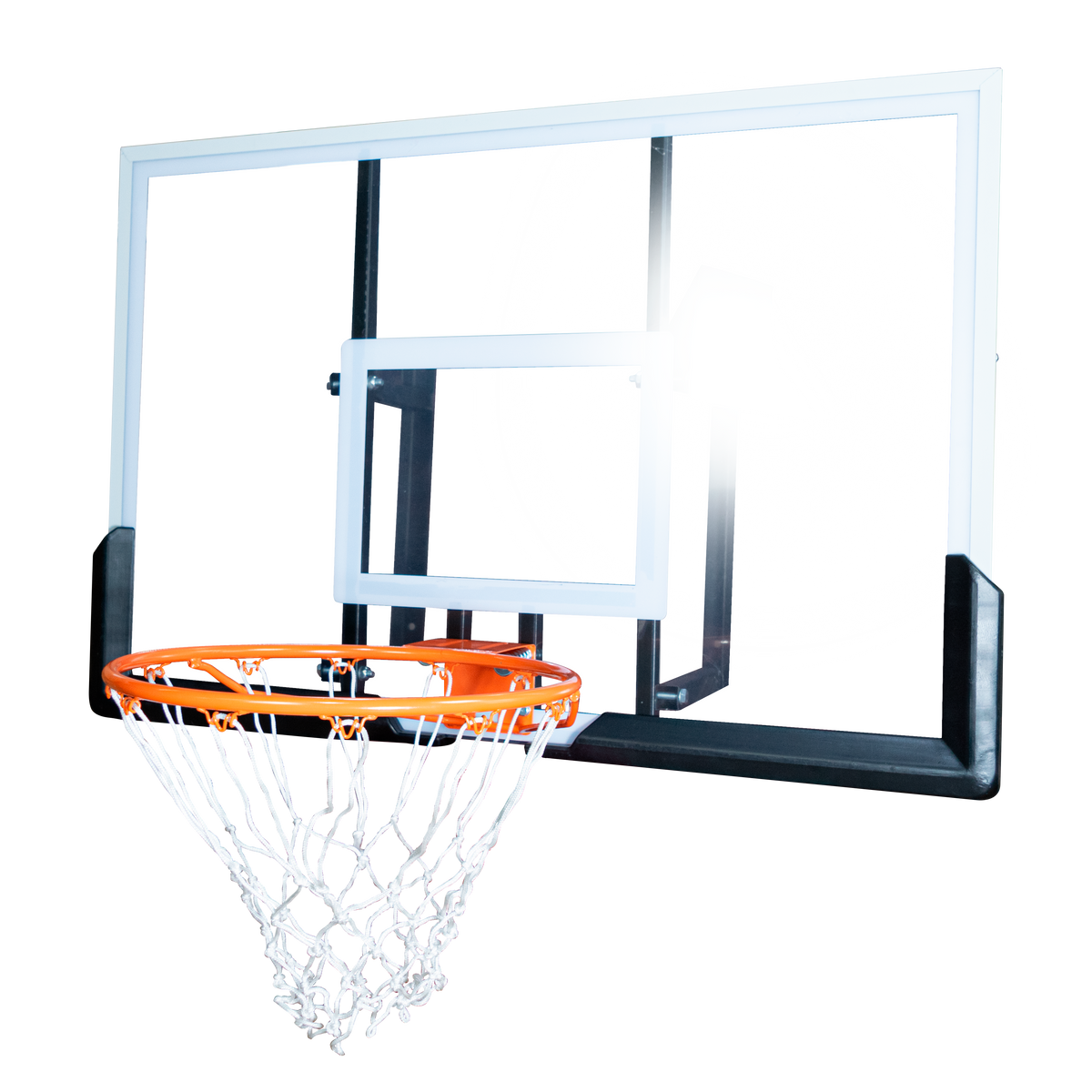 Tabela de basquete de parede quadro transparente de 120x80cm com aro e rede Velden