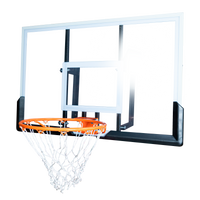 Tabela de basquete de parede quadro transparente de 120x80cm com aro e rede Velden