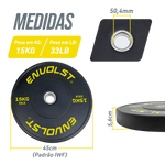 Anilha Olímpica Bumper para Crossfit e LPO 15Kg Envolst