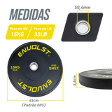Anilha Olímpica Bumper para Crossfit e LPO 15Kg Envolst