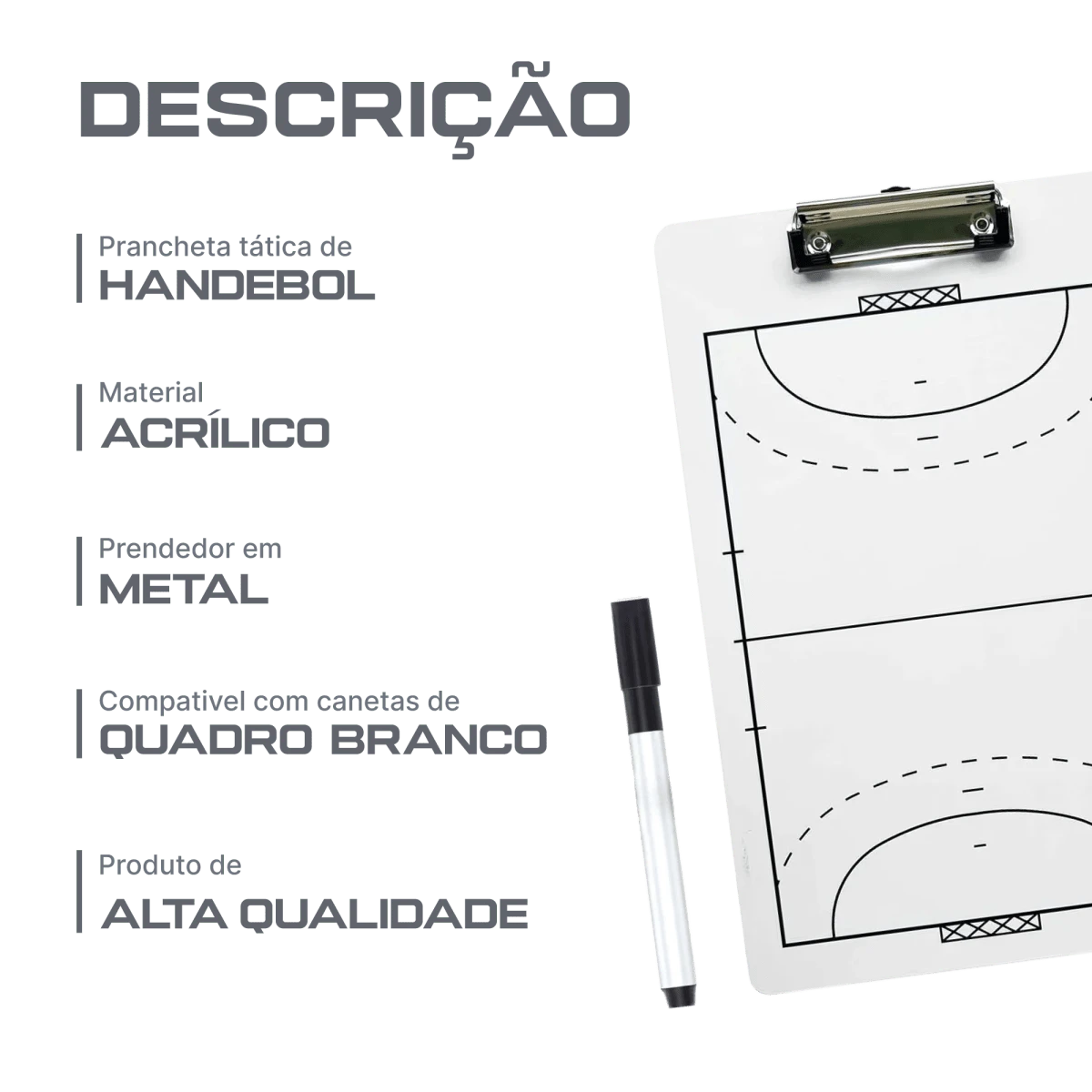 Prancheta auxiliar para treinador de handebol Pista e Campo