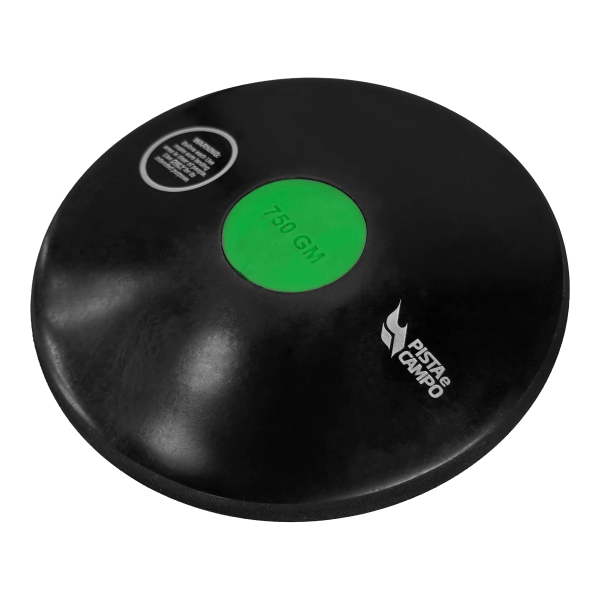 Disco de atletismo de borracha preto com centro colorido 0,75kg Pista e Campo