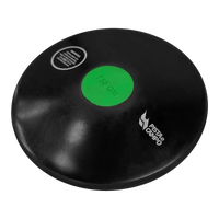 Disco de atletismo de borracha preto com centro colorido 0,75kg Pista e Campo