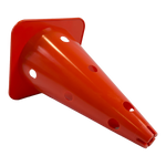 Cone de sinalização 38cm de plástico com furos premium reforçado Pista e Campo - Amarelo
