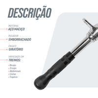 Puxador Barra Reta 50cm Pulley Cromado Maciço com Giro Envolst