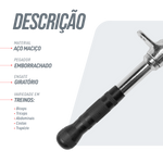 Puxador Barra Reta 50cm Pulley Cromado Maciço com Giro Envolst