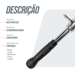 Puxador Barra Reta 50cm Pulley Cromado Maciço com Giro Envolst