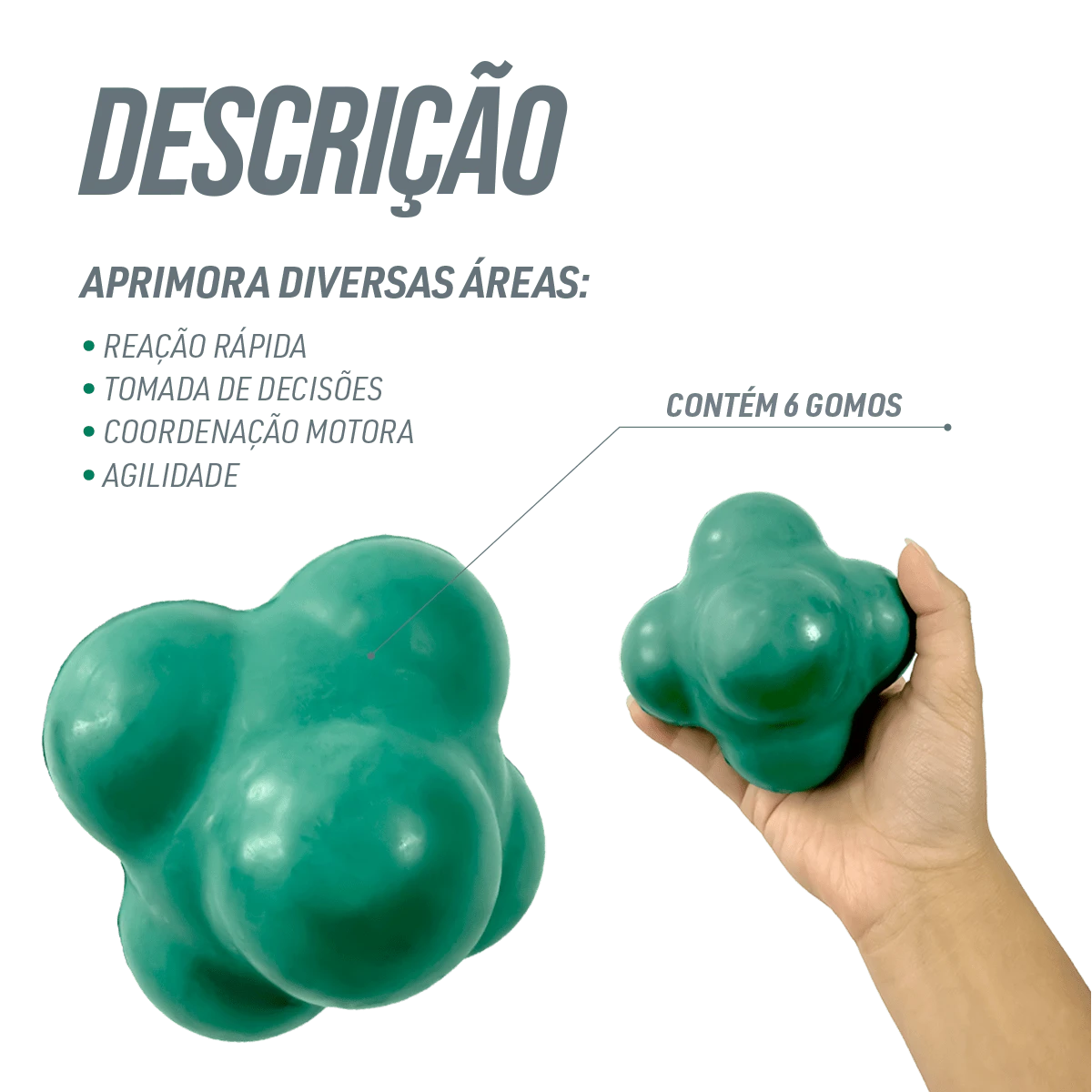 Bola de reação (reaction ball) grande Pista e Campo Cor:Azul