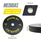 Anilha Olímpica Bumper para Crossfit e LPO 35Lb Envolst
