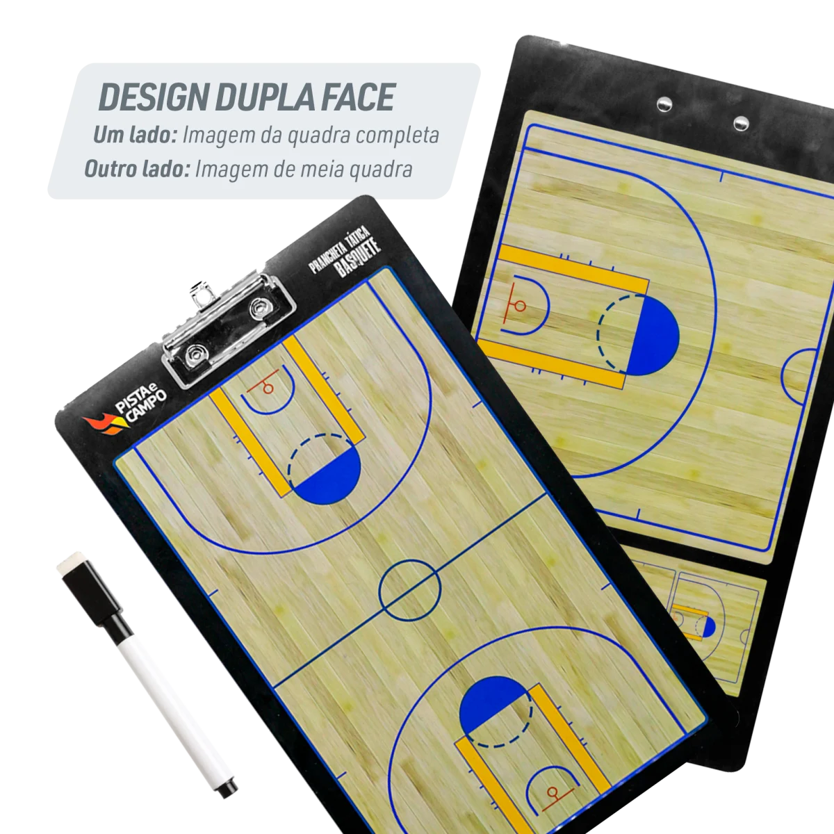 Prancheta tática magnética com caneta para treinamento de basquete Pista e Campo