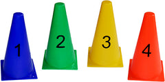Cones de plástico 23cm numerados Pista e Campo - cnj com 10 und