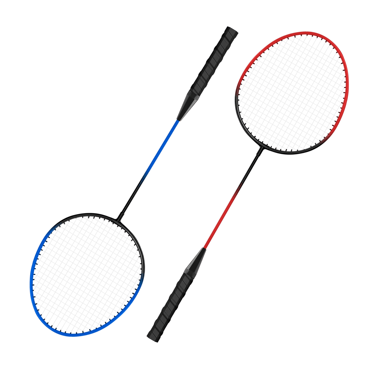 Kit de badminton com 04 raquetes de aço, 02 volantes, postes de aço e rede Loire