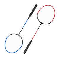 Kit de badminton com 04 raquetes de aço, 02 volantes, postes de aço e rede Loire