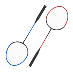 Kit de badminton com 04 raquetes de aço, 02 volantes, postes de aço e rede Loire