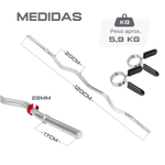 Barra de Musculação W 1,20m Maciça 28mm e Presilhas Envolst