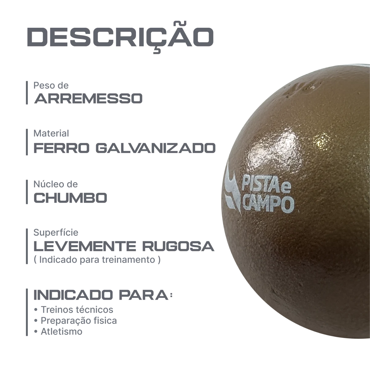 Peso de ferro 1kg Pista e Campo