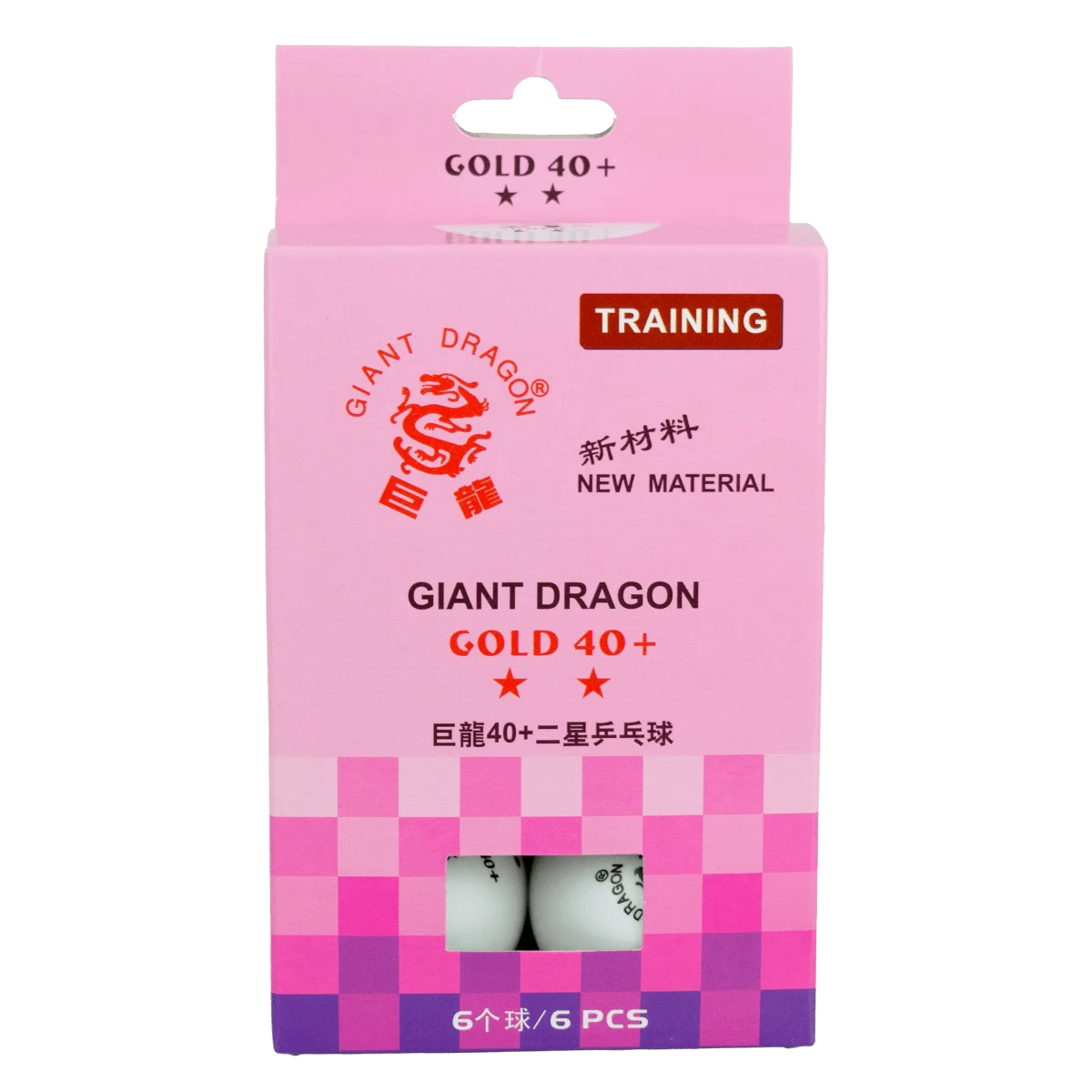 Bolinha de tênis de mesa 2 estrelas Gold Giant Dragon - cnj com 6 und - BRANCA