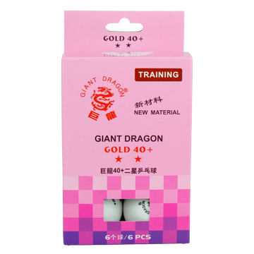 Bolinhas de Tênis de Mesa Giant Dragon Gold 40+ 2 Estrelas 6un