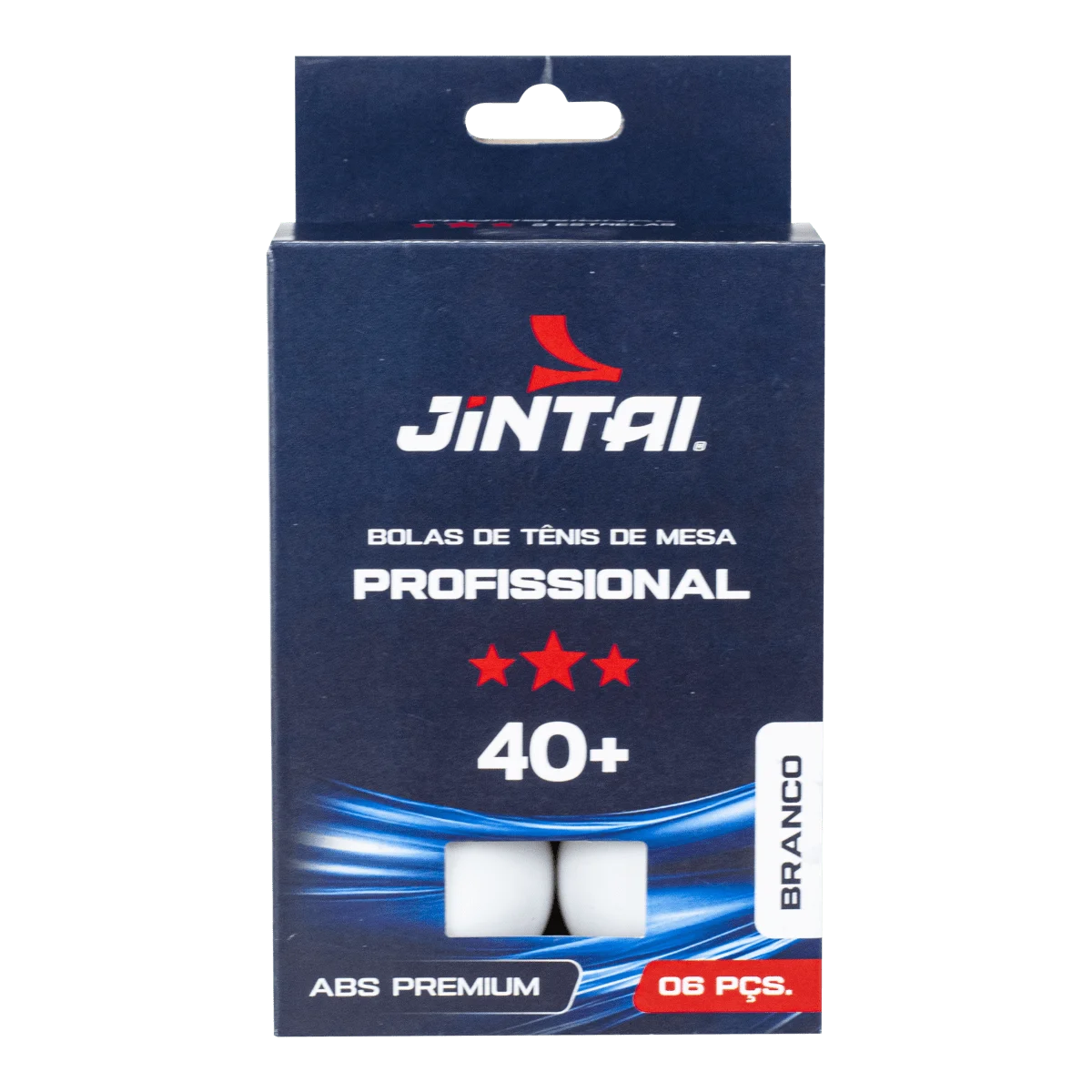 Bolinha de tênis de mesa 3 estrelas Premium Jintai - cnj com 6 und - BRANCA