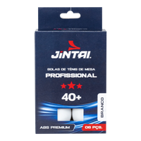 Bolinha de tênis de mesa 3 estrelas Premium Jintai - cnj com 6 und - BRANCA